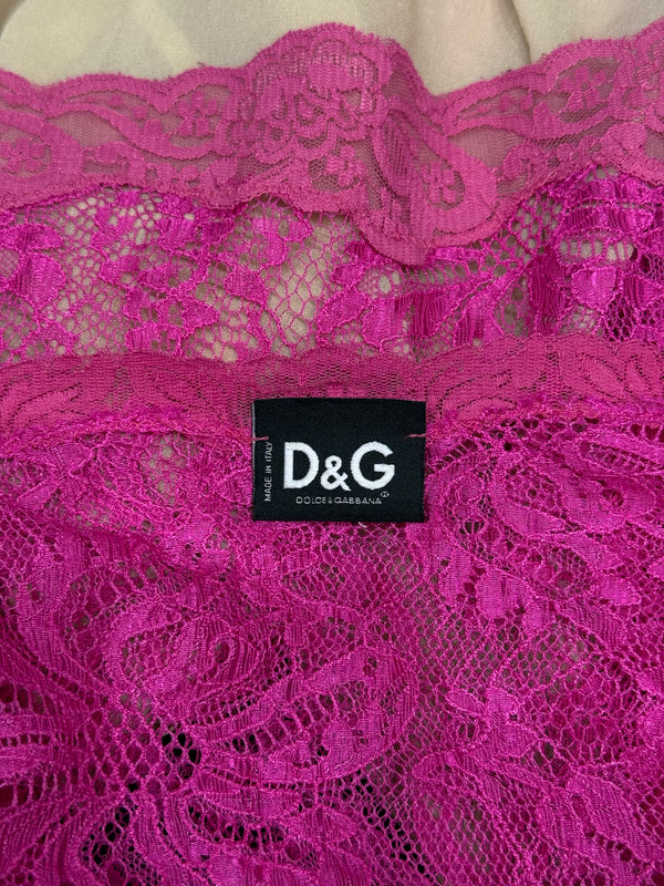 2000s Dolce & Gabbana lace double layer blouse