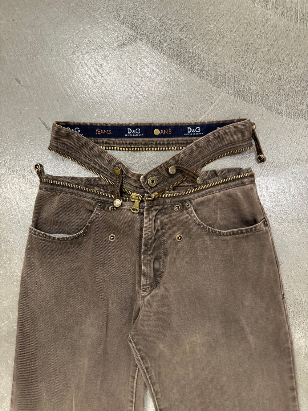 F/W 2003 Dolce & Gabbana All Around Waist Zip Pants
