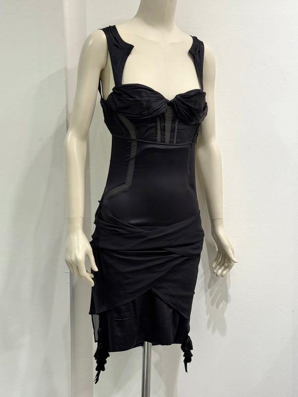 S/S2004 Gucci by Tom Ford bondage corseted dress