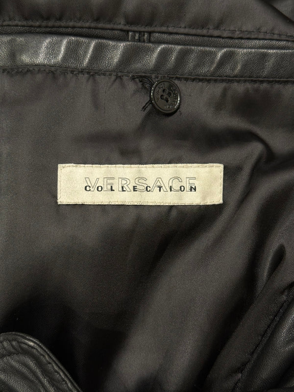 2000s Versace zip leather jacket