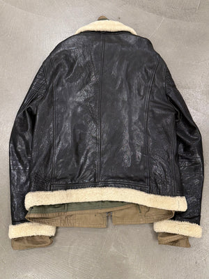 A/W2005 Dolce & Gabbana runway hybrid reconstructed military leather jacket