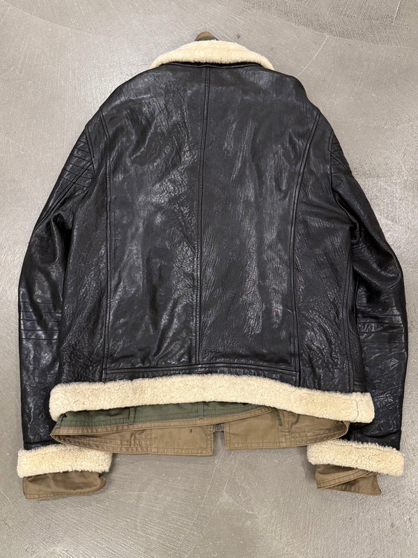 A/W2005 Dolce & Gabbana runway hybrid reconstructed military leather jacket