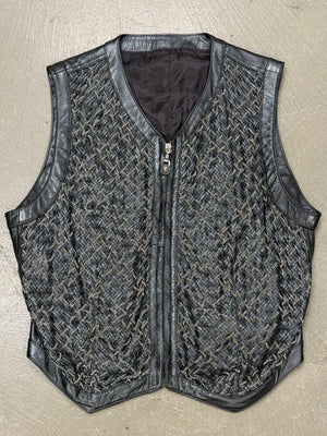 A/W1992 Gianni Versace chain-woven leather vest