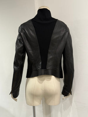A/W2002 Gucci by Tom Ford ribbed collar leather jacket