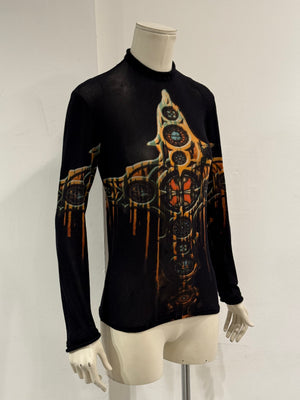 A/W1998 Jean Paul Gaultier gothic cathedral mesh top