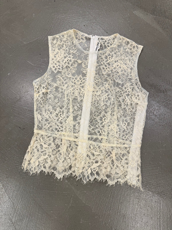 1990s Comme des Garçons transparent lace top