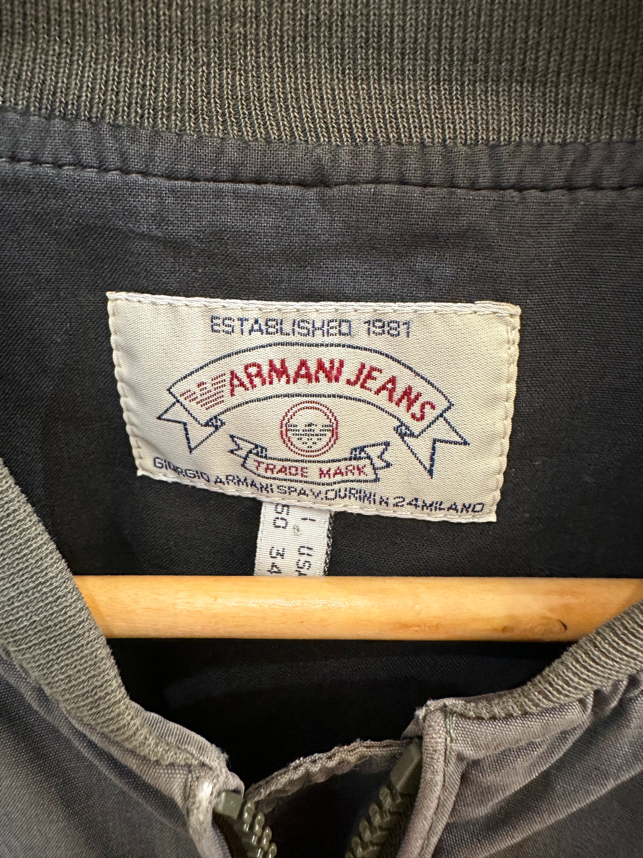 1990s Armani Jeans sun faded bomber jacket – elevated archives