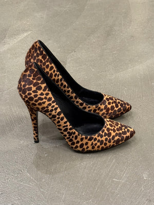 2000s Dolce & Gabbana leopard pony hair heels