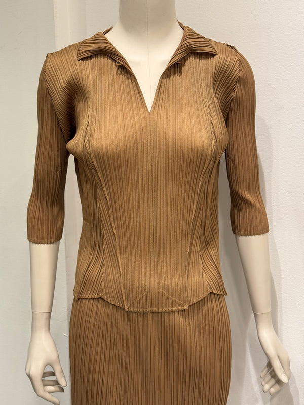 Issey Miyake pleated set (top + skirt)