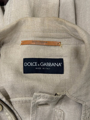 2000s Dolce & Gabbana multi-pocket linen utility jacket