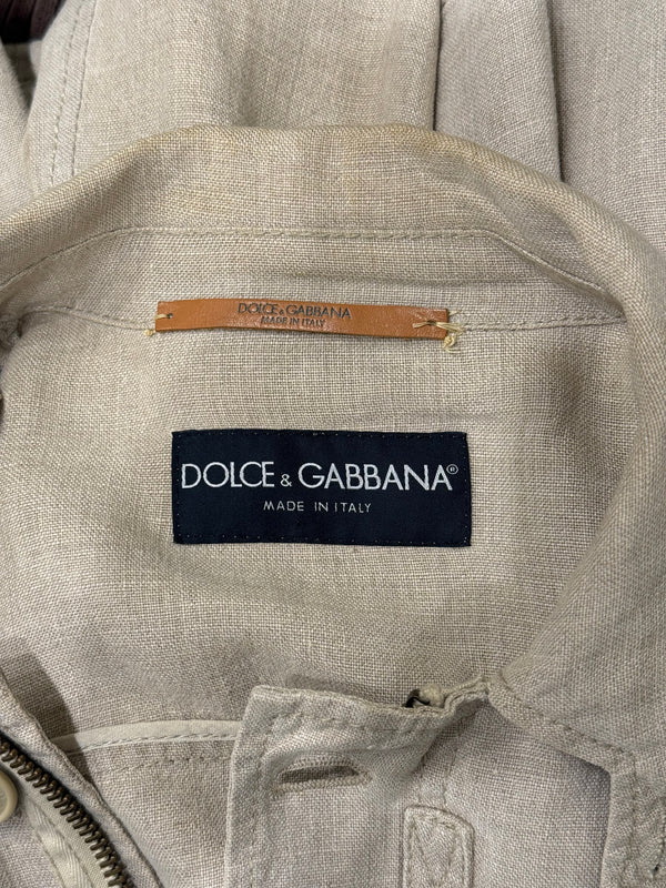 2000s Dolce & Gabbana multi-pocket linen utility jacket
