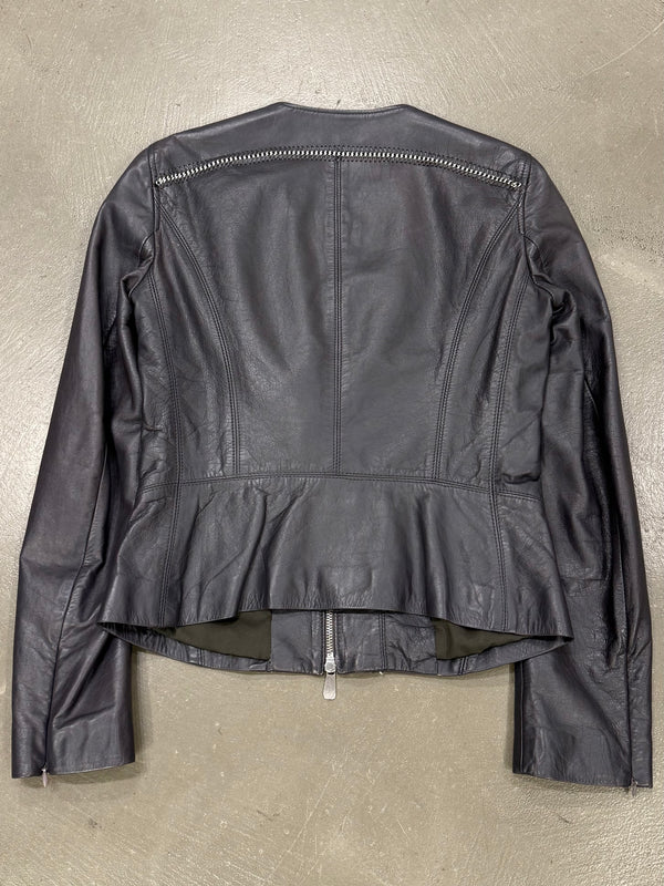 2000s Versace metal chains leather jacket