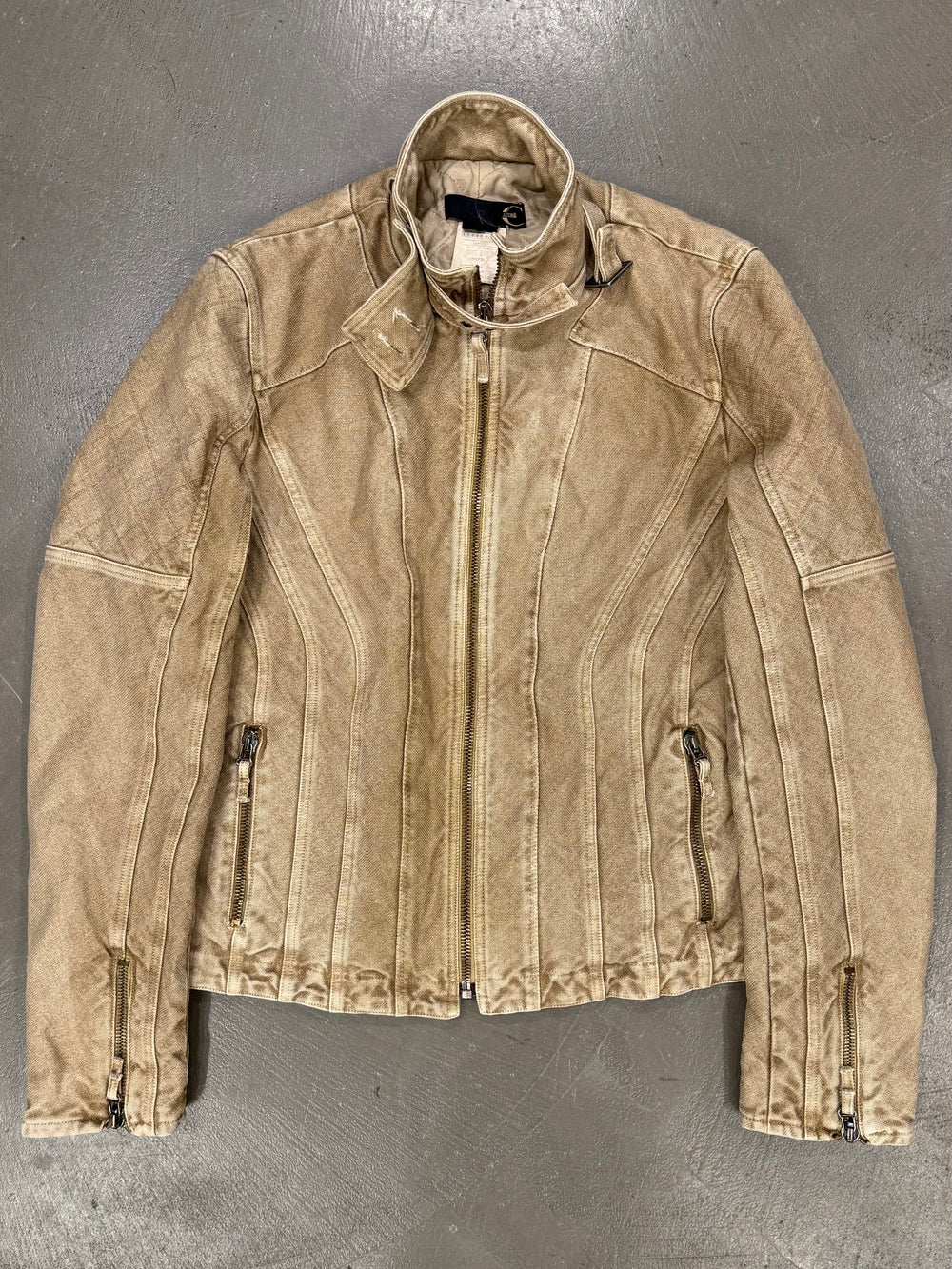 2004 Cavalli astro biker denim jacket