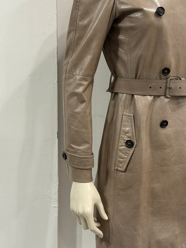 2000s Miu Miu leather trench coat