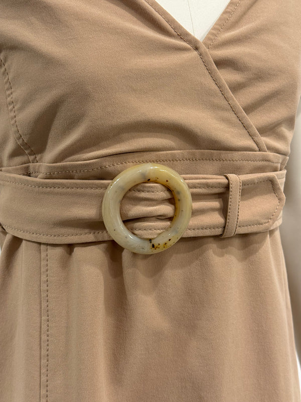 1997 Prada belted safari midi dress