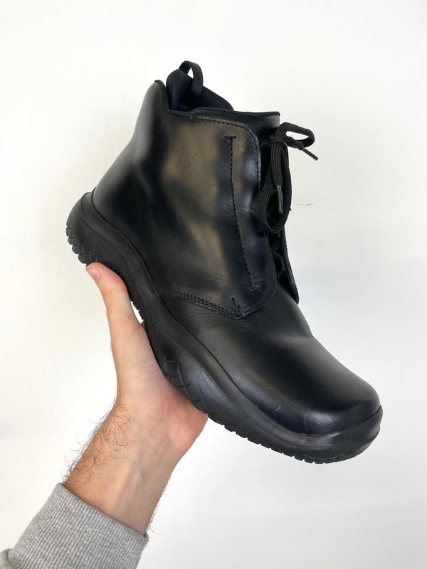 AW99 Prada vibram leather square toe boots