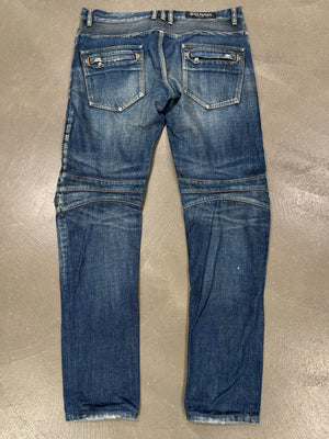 2010s Pierre Balmain biker heavy denim