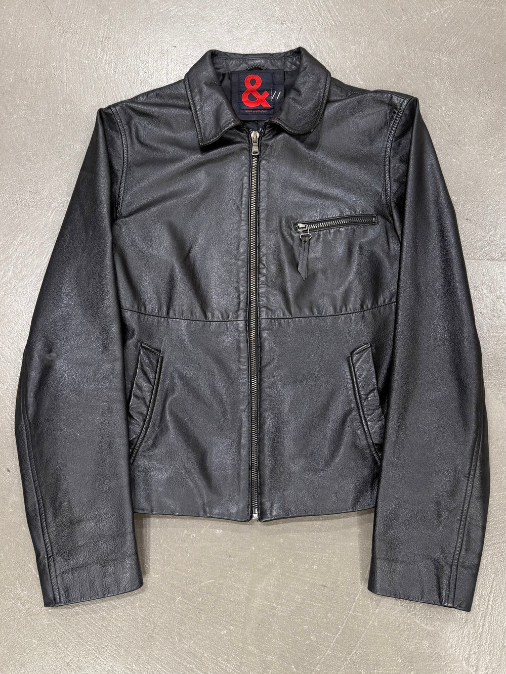 2000s Dolce & Gabbana fitted leather jacket