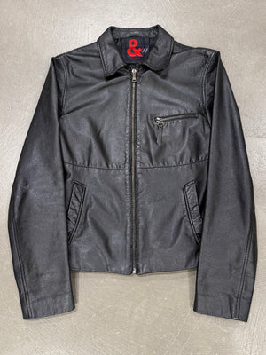 2000s Dolce & Gabbana fitted leather jacket