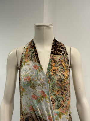 2000s Roberto Cavalli animal print patchwork dress