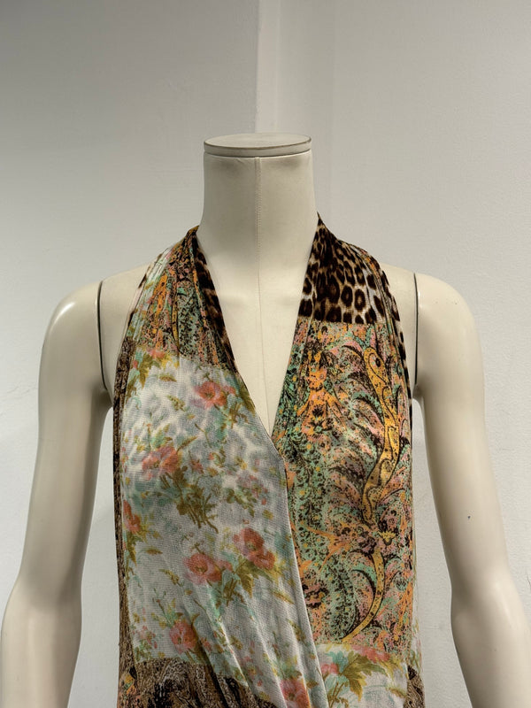 2000s Roberto Cavalli animal print patchwork dress