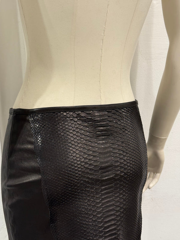 2000s Plein Sud python leather midi skirt