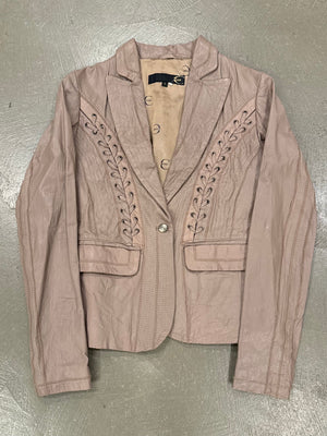 SS2007 Roberto Cavalli lace-up bondage leather blazer jacket