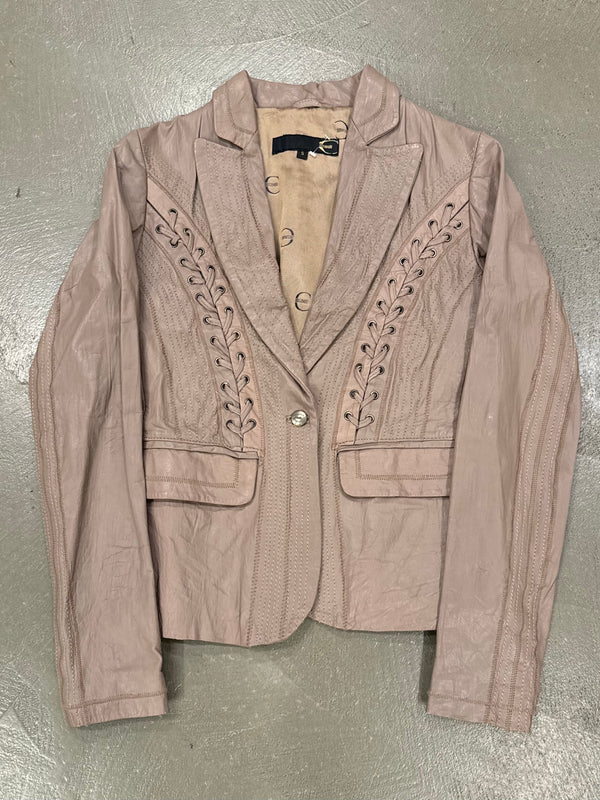 SS2007 Roberto Cavalli lace-up bondage leather blazer jacket