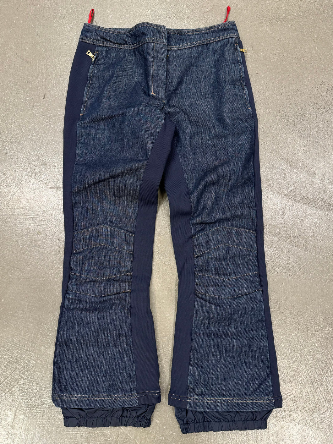 2000s Prada double layer denim/Nylon flared pants
