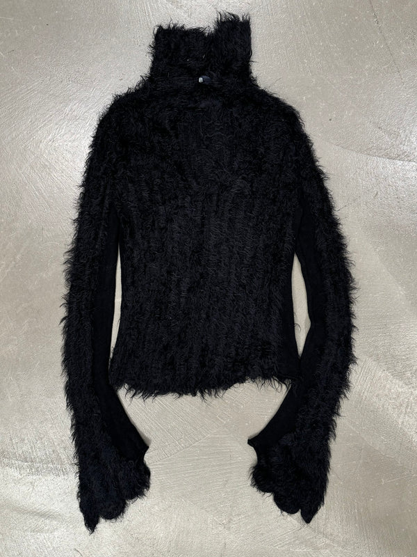 2000s Fendi furry knit with elongated sleeves