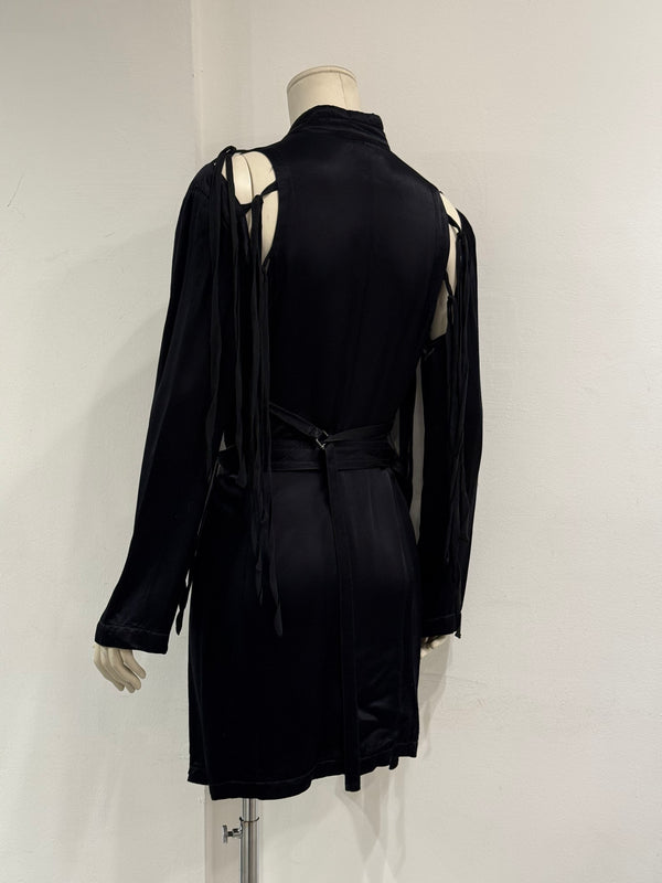 S/S2005 Ann Demeulemeester runway cut-out belted coat dress