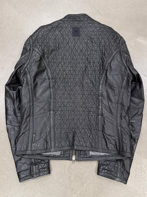 2000s Armani quilted diamond leather jacket