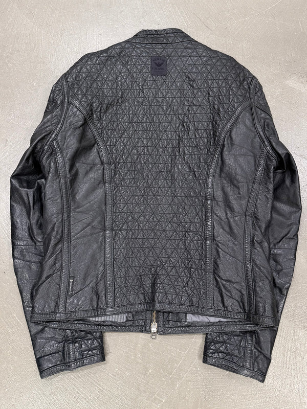 2000s Armani quilted diamond leather jacket