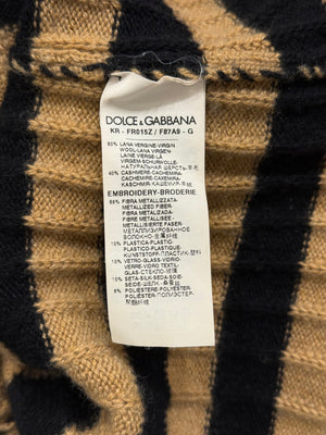 2020s Dolce & Gabbana wool & cashmere heart stripe knit