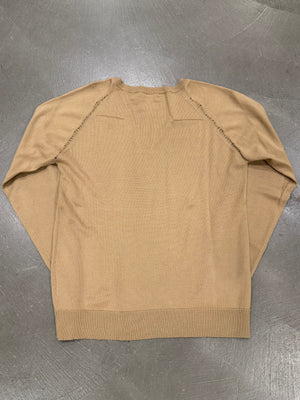 A/W2005 Dior Homme raw edge v-neck distressed knit sweater