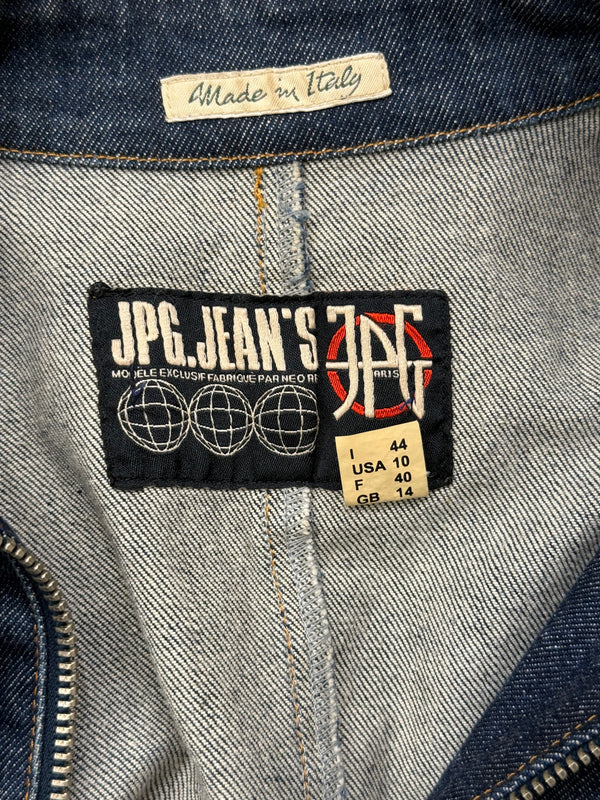 2000s Jean Paul Gaultier moto biker denim jacket