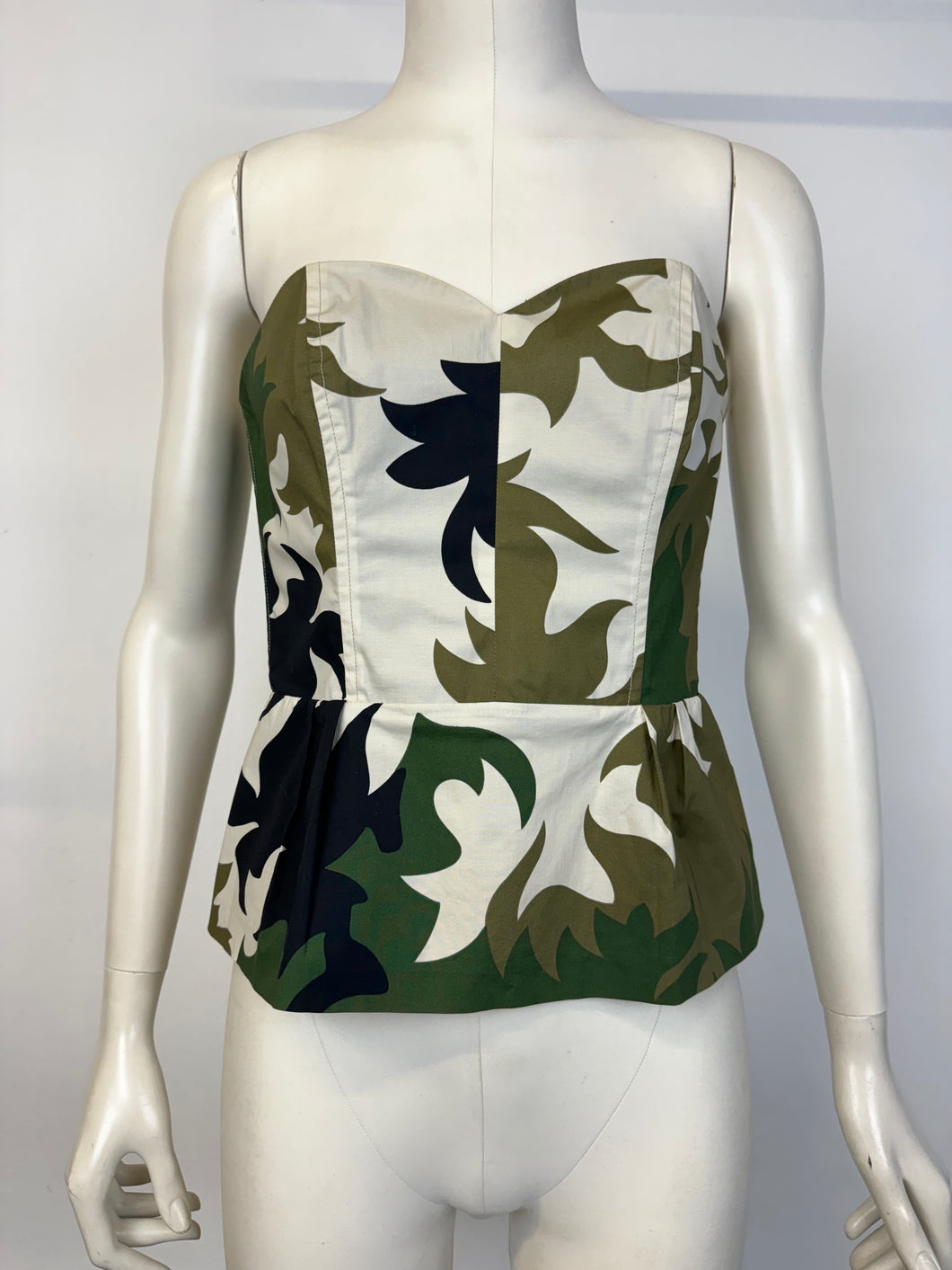 2006 Prada camouflage military corset bustier top