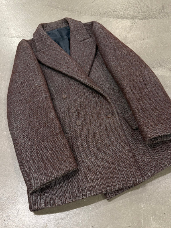 2010s Acne Studios double-breasted herringbone wool overcoat