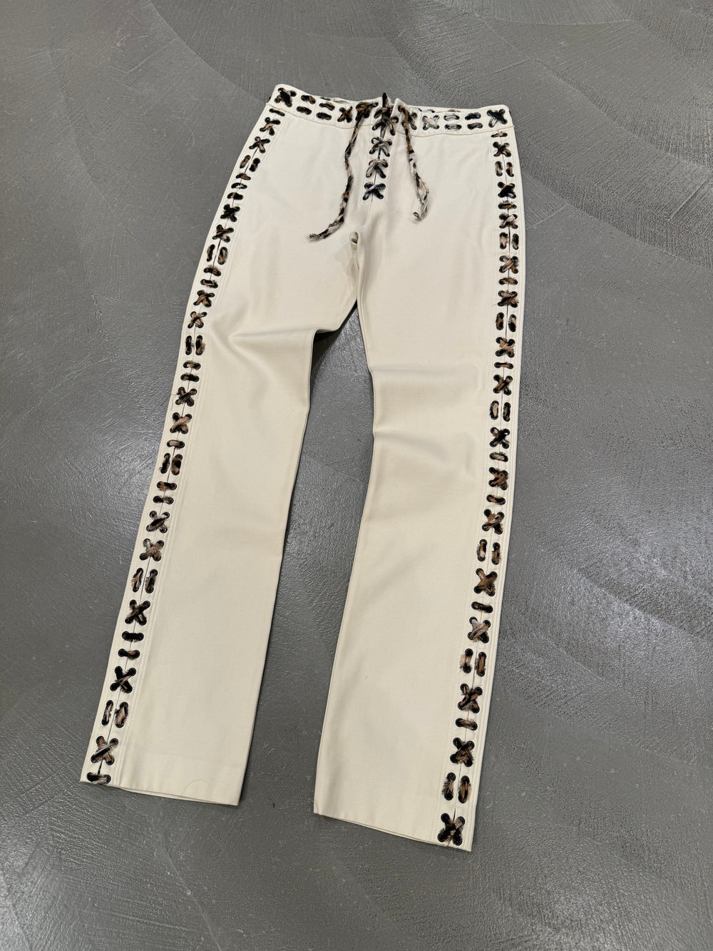 A/W2002 Yves Saint Laurent by Tom Ford Mombasa lace-up trousers