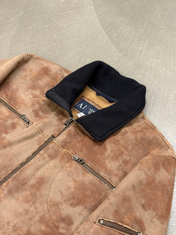 2000s Armani faded faux shearling jacket
