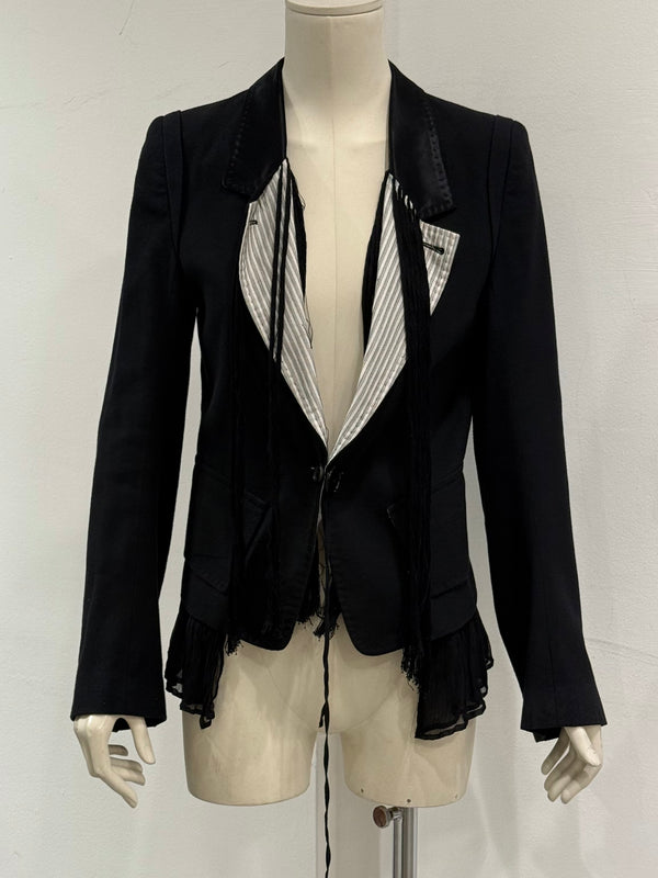S/S2005 Ann Demeulemeester deconstructed fringe blazer