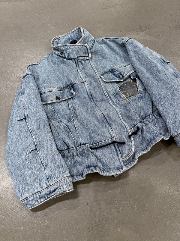 1980s Armani heavy boxy denim padded jacket