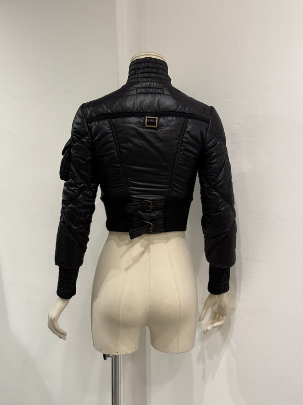 2000S Cavalli ultra-cropped cargo puffer jacket