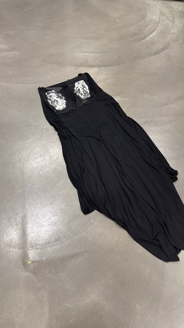 A/W2007 Jean Paul Gaultier runway painting deconstructed long dress