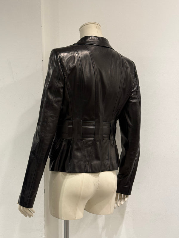 F/W2003 Gucci by Tom Ford corset belted leather jacket