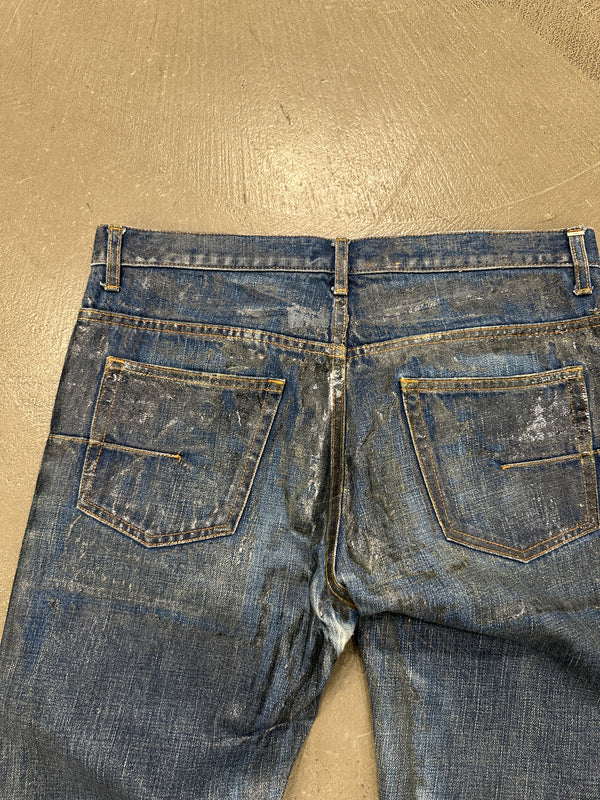 F/W 2003 Dior by Hedi Slimane green waxed denim