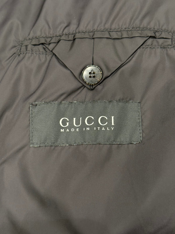 2000s Gucci nylon puffer jacket with leather details