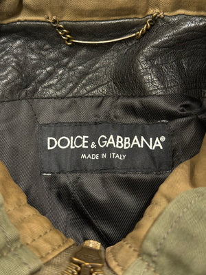 A/W2005 Dolce & Gabbana runway hybrid reconstructed military leather jacket