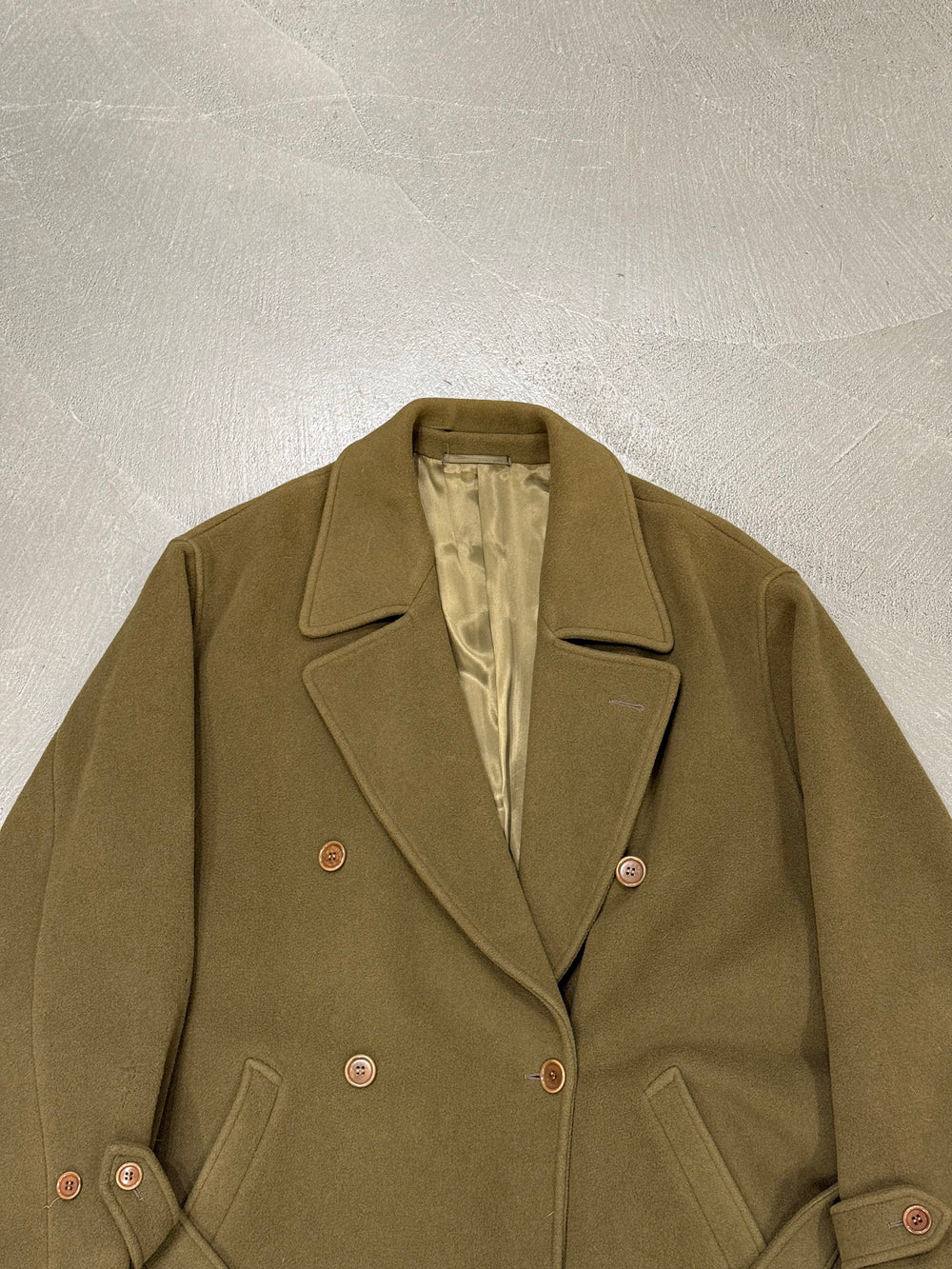 1990s Gianni Versace olive wool double-breasted overcoat