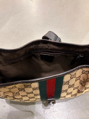 2000s Gucci Monogram GG Jackie shoulder bag